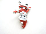 Santa Claus Brooch Pin Red & White Enamel Vintage - The Jewelry Lady's Store