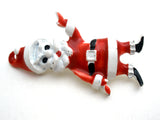 Santa Claus Brooch Pin Red & White Enamel Vintage - The Jewelry Lady's Store