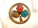 Scarab Beetle Gemstone Gold Filled Brooch Pin - The Jewelry Lady's Store