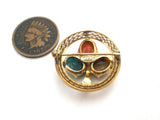 Scarab Beetle Gemstone Gold Filled Brooch Pin - The Jewelry Lady's Store