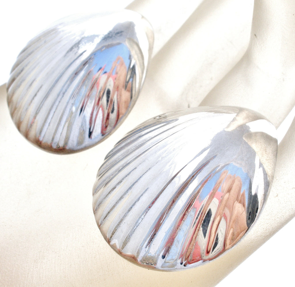 Sea Shell Earrings Sterling Silver Vintage - The Jewelry Lady's Store