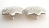 Shell Pierced Earring Sterling Silver Vintage - The Jewelry Lady's Store