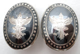 Siam Garuda Black Enamel Earrings Vintage - The Jewelry Lady's Store