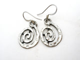 Silver Dangle Spiraling Earrings Pierced - The Jewelry Lady's Store