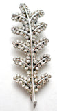 Silver Leaf Hair Clip Pin with Clear Rhinestones - The Jewelry Lady's Store