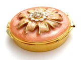 Spring Street Rhinestone Flower Mirror Compact Pill Box - The Jewelry Lady's Store