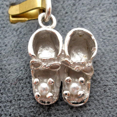 Sterling Silver Baby Booties Charm Vintage