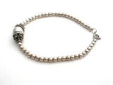 Sterling Silver Bead Bracelet 7.5" Vintage - The Jewelry Lady's Store