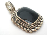 Sterling Silver Black Stone Pendant Slide - The Jewelry Lady's Store