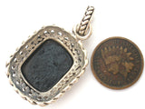 Sterling Silver Black Stone Pendant Slide - The Jewelry Lady's Store