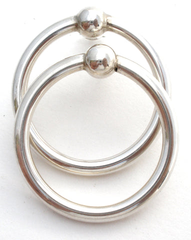 Sterling Silver Circle Earrings Vintage