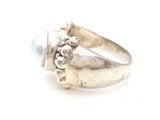 Sterling Silver Faux Pearl Ring Size 9 - The Jewelry Lady's Store