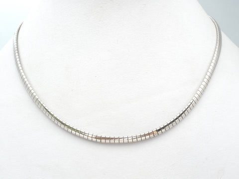 Sterling Silver Flexible Omega Necklace 16" Italian
