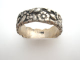 Sterling Silver Flower Band Ring Size 7 Vintage - The Jewelry Lady's Store
