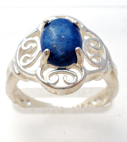 Sterling Silver Lapis Lazuli Ring Size 5