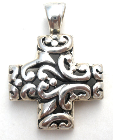 Sterling Silver Maltese Cross Pendant Vintage
