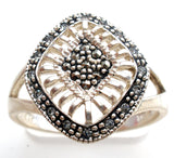 Sterling Silver Marcasite & CZ Ring Size 10 - The Jewelry Lady's Store