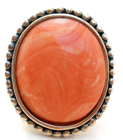 Sterling Silver Ring with Pink Stone Size 8