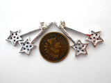 Sterling Silver Star Earrings with Cubic Zirconias - The Jewelry Lady's Store