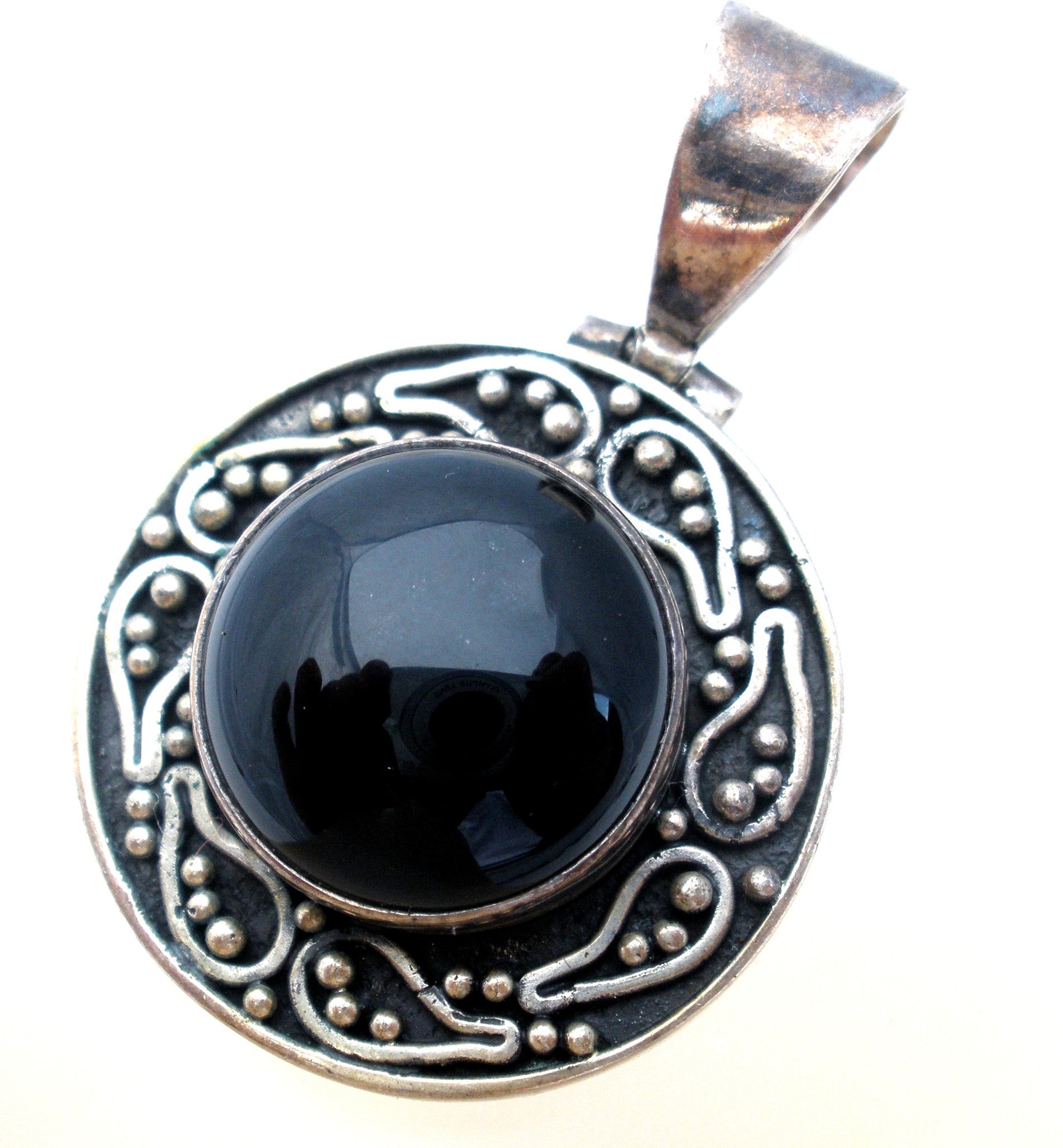 Sterling Silver Black Onyx Pendant Slide Vintage – The Jewelry Lady\'s Store
