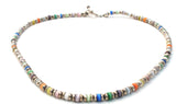 Sterling Silver & Cats Eye Bead Necklace Vintage - The Jewelry Lady's Store