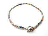 Sterling Silver & Cats Eye Bead Necklace Vintage - The Jewelry Lady's Store