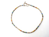 Sterling Silver & Cats Eye Bead Necklace Vintage - The Jewelry Lady's Store