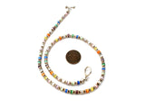 Sterling Silver & Cats Eye Bead Necklace Vintage - The Jewelry Lady's Store