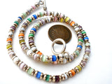 Sterling Silver & Cats Eye Bead Necklace Vintage - The Jewelry Lady's Store