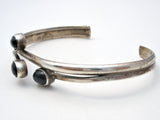 Sterling Silver Black Onyx Cuff Bracelet Vintage - The Jewelry Lady's Store