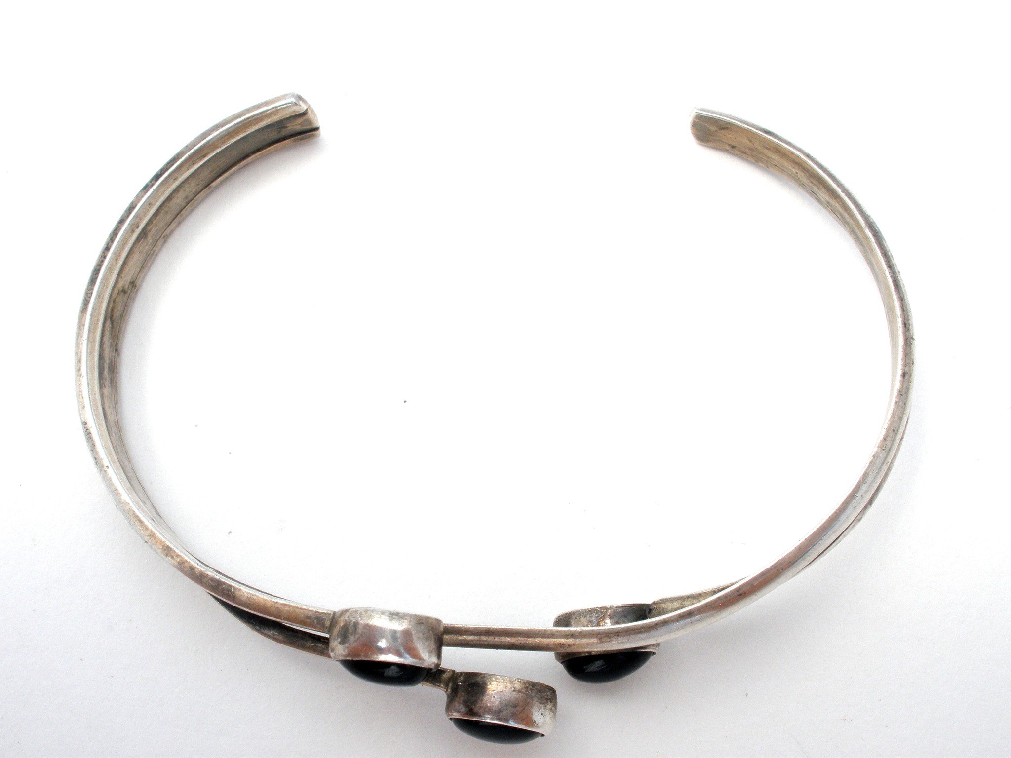 Sterling Silver Black Onyx Cuff Bracelet Vintage – The Jewelry
