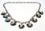 Sterling Silver Heart Necklace with Gemstones Vintage - The Jewelry Lady's Store