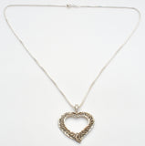 Sterling Silver Filigree Heart Pendant Necklace - The Jewelry Lady's Store