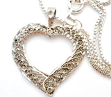 Sterling Silver Filigree Heart Pendant Necklace - The Jewelry Lady's Store