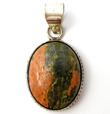 Sterling Silver Jasper Pendant For Necklace