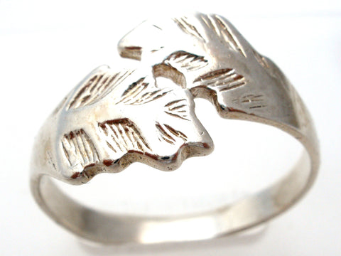 Sterling Silver Leaf Ring Size 11.5 Vintage