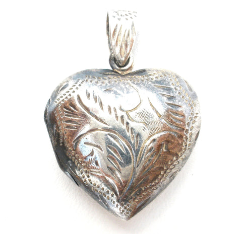 Sterling Silver Picture Heart Locket Necklace Pendant