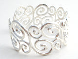 Swirl Design Cuff Bracelet Sterling Silver - The Jewelry Lady's Store