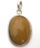 Tiger's Eye Pendant Sterling Silver Vintage - The Jewelry Lady's Store