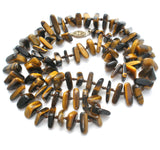Tiger's Eye Bead Necklace Knotted 25" - The Jewelry Lady's Store