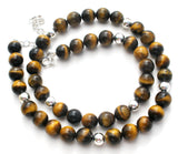 Tiger's Eye Bead Necklace Sterling Silver - The Jewelry Lady's Store