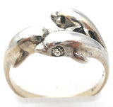 Triple Dolphin Ring Sterling Silver Size 8 - The Jewelry Lady's Store