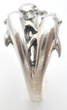 Triple Dolphin Ring Sterling Silver Size 8 - The Jewelry Lady's Store