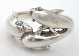 Triple Dolphin Ring Sterling Silver Size 8 - The Jewelry Lady's Store