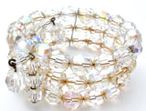 Triple Strand AB Crystal Bead Wrap Bracelet Vintage - The Jewelry Lady's Store