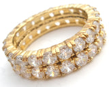 Two Stackable CZ Vermeil 925 Band Rings Size 8.75 - The Jewelry Lady's Store