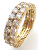 Two Stackable CZ Vermeil 925 Band Rings Size 8.75 - The Jewelry Lady's Store