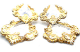 Two Tone Luggage Tag Pierced Earrings 925 - The Jewelry Lady's Store