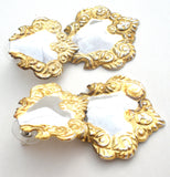 Two Tone Luggage Tag Pierced Earrings 925 - The Jewelry Lady's Store