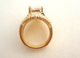 Vermeil Cubic Zirconia Ring 925 Size 8 by DK - The Jewelry Lady's Store